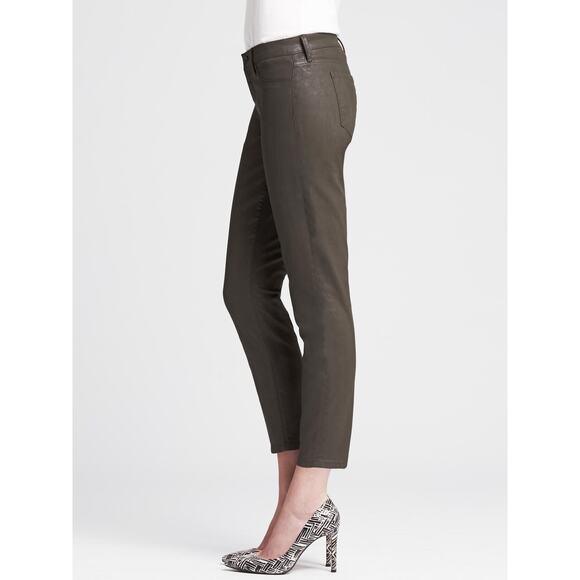 Banana Republic Taupe Mature Casual Coated Sateen Skinny Ankle Pant Size 31 - Picture 2 of 13
